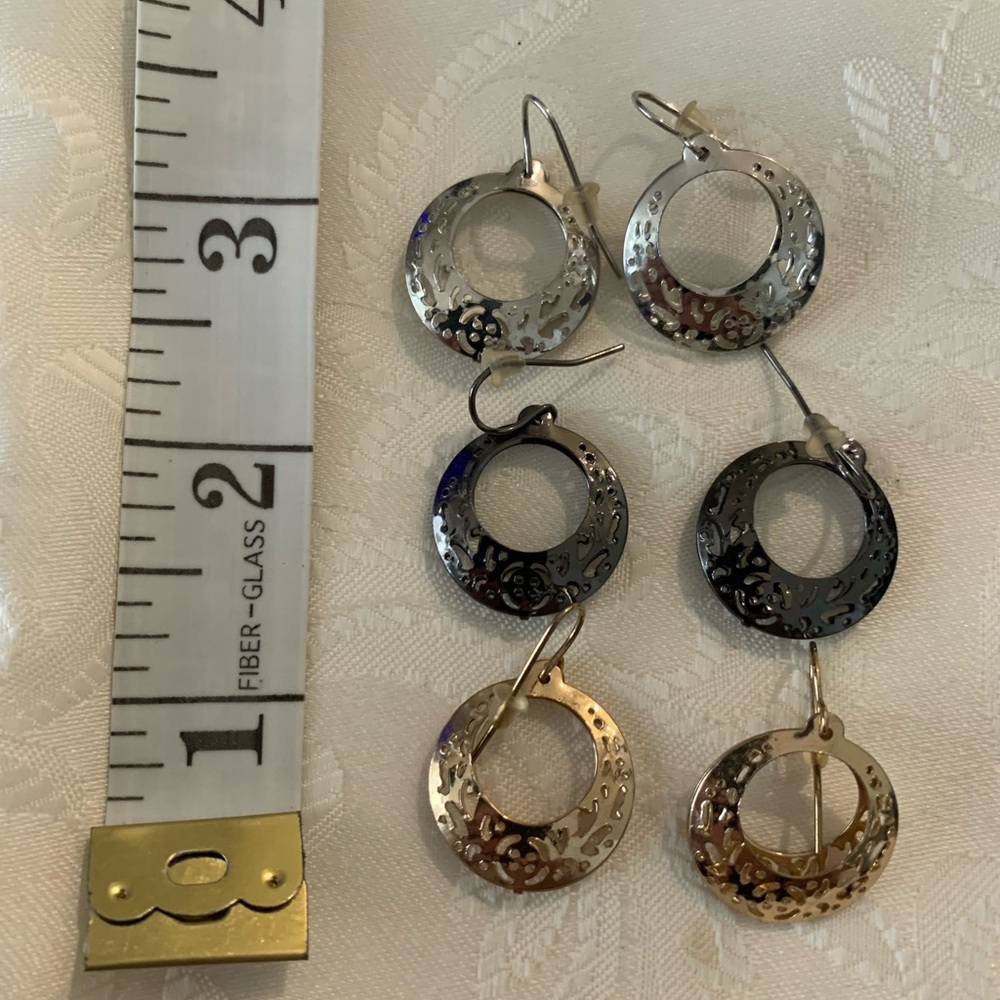 Elegant Silver and Gold Hoop Earrings set